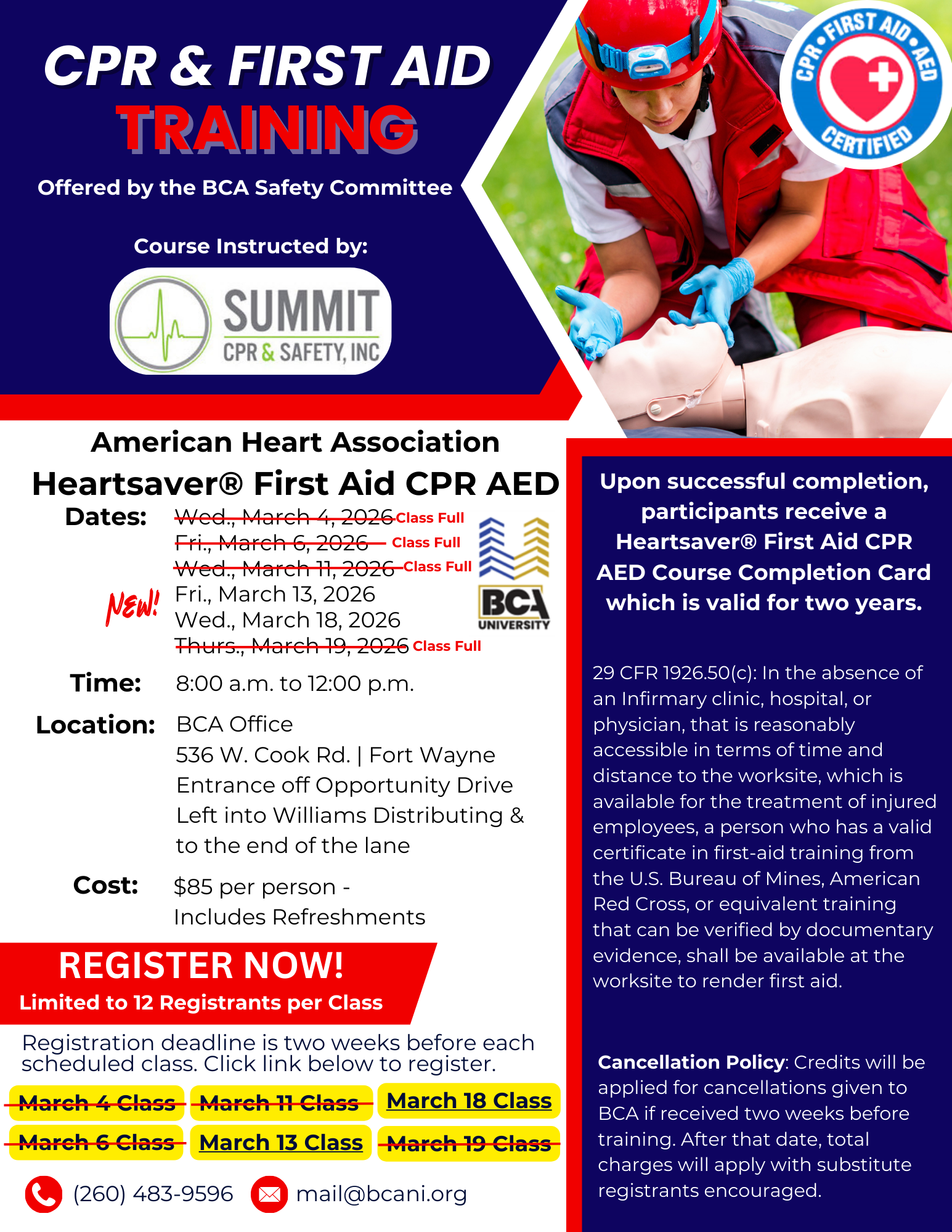 CPR, First Aid & AED Flyer